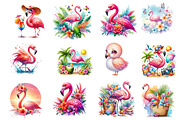 Watercolor Summer Flamingo Clipart, an Illustration by Dream Creation (Thumbnail 3 of 4)