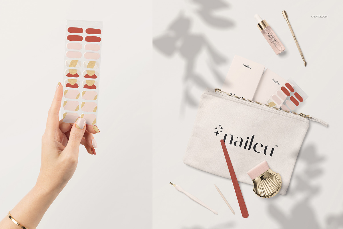 UV Gel Nail Wraps Mockup Set, a Merchandise Mockup by creatsy5 (Photo 6 of 10)
