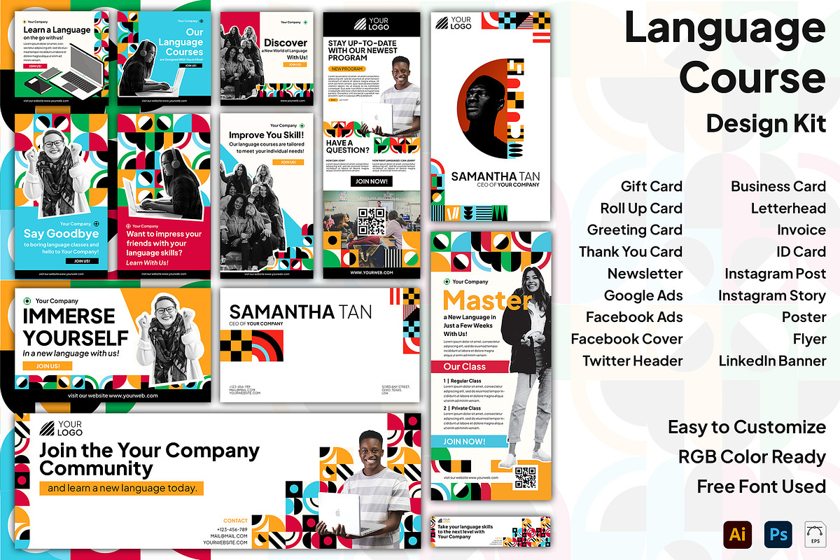Language Course Design Kit, a Templates & Theme by Esensifiksi.studio (Photo 1 of 4)