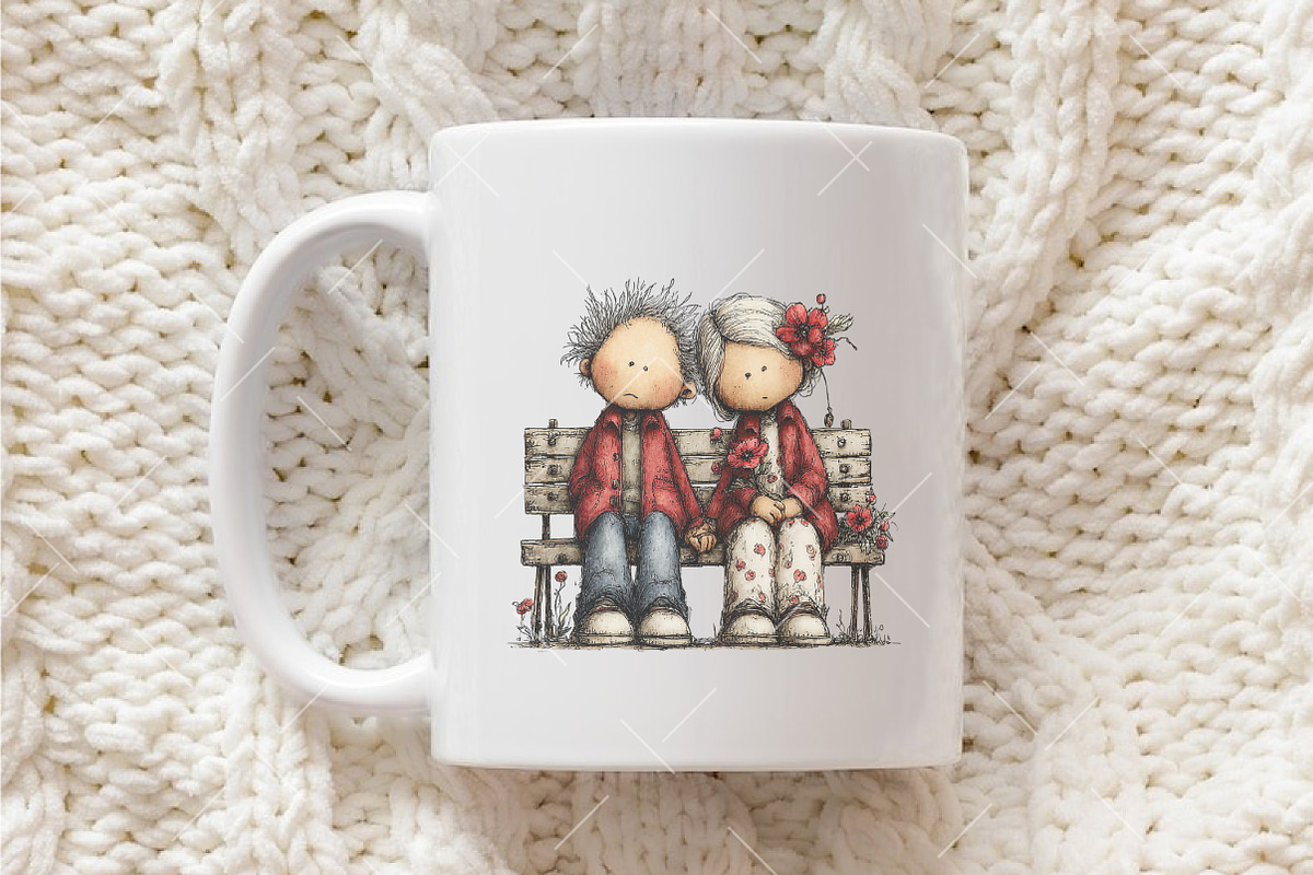 Whimsical Valentine Couple Clipart, an Illustration by OK Design (Photo 5 of 6)