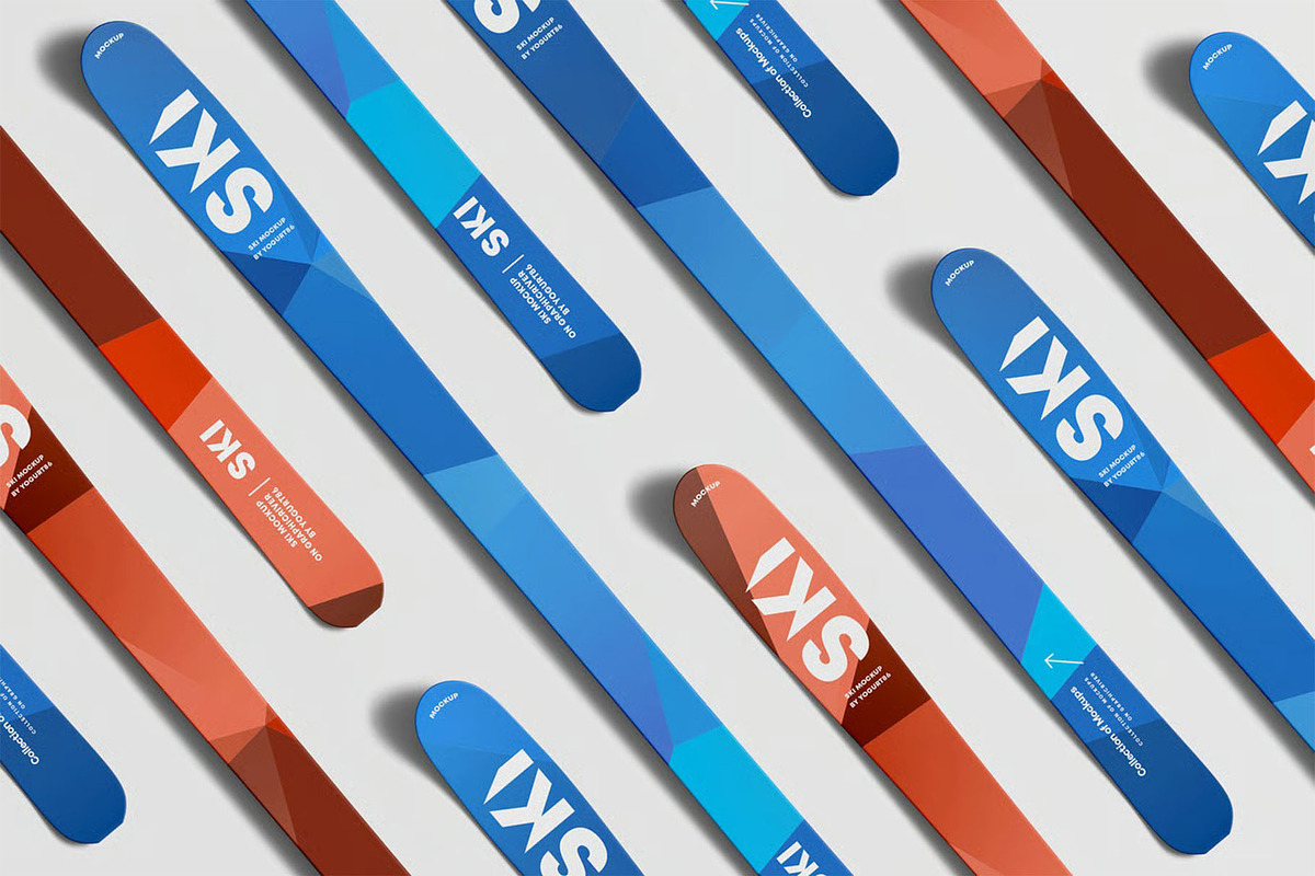 Skis Mockup, a Product Mockup by zippypixelstudio (Photo 4 of 12)