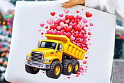 Kids Valentine’s Day Dump Truck PNG, an Illustration by DreamCafeArt (Thumbnail 8 of 8)
