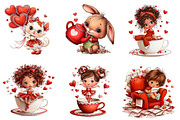 whimsical valentine clipart bundle, an Illustration by CreationArt (Thumbnail 6 of 7)