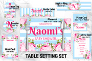 Flower Stripes Table Setting Set, a Templates & Theme by DickyJiang Illustrations (Thumbnail 2 of 3)