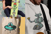 UFO illustrations, a Branding & Logo Template by DGIM studio (Thumbnail 3 of 5)