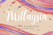 Millaysia Stylish Handwritten, a Script Font by Basnistudio (Thumbnail 1 of 6)