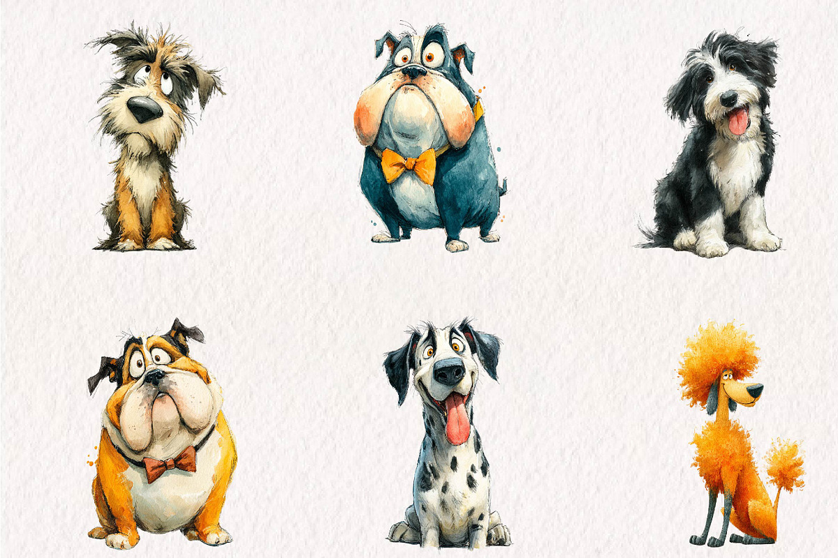 Quirky Dog Breeds Clipart, a Seasonal Illustration by CreationArt (Photo 2 of 7)