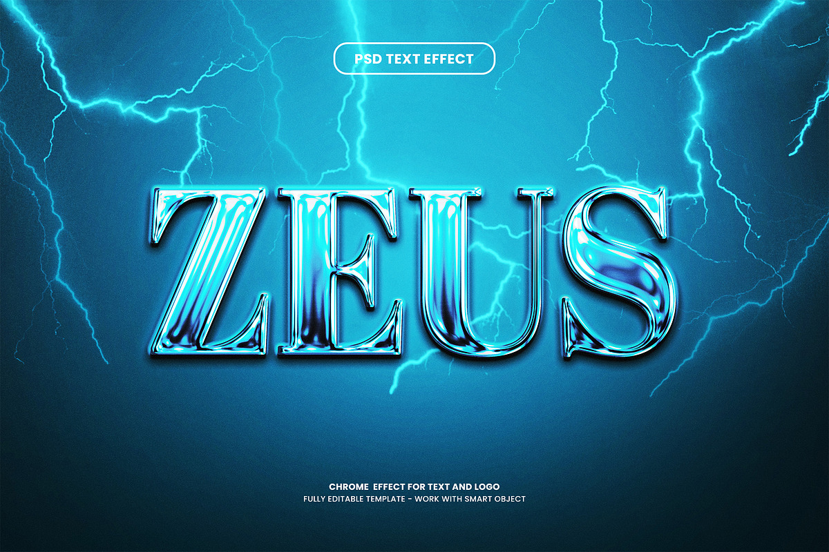 Blue Chrome Text Effect, a Layer Style Add-On by Svaha Graphic Studio (Photo 1 of 3)