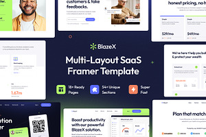 BlazeX Multi-Layout Framer Template