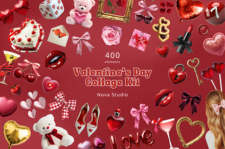 Valentine's Day Collage Kit