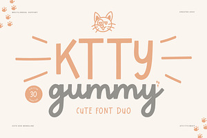 Ktty Gummy | Cute Font Duo, a Font by Denustudios