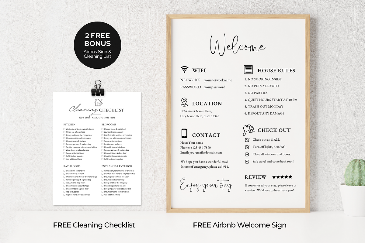 Digital Airbnb Welcome Book Template, a Brochure Template by ShopRShop (Photo 7 of 10)