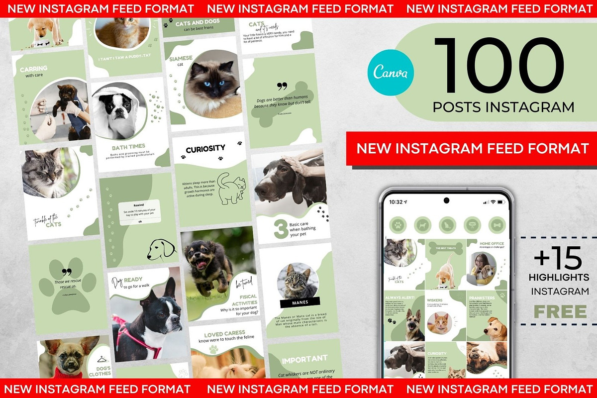 Pet Shop & Pet Care Instagram Posts, a Social Media Template by Gomes Web (Photo 1 of 3)