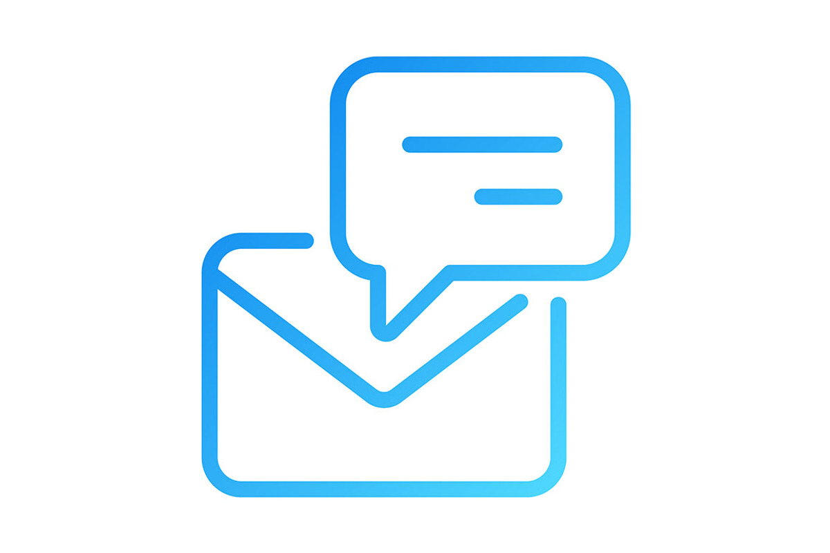 Speech bubble with envelope, an Outline Icon by IMG Visuals