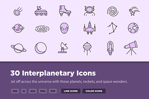 30 Interplanetary Icons