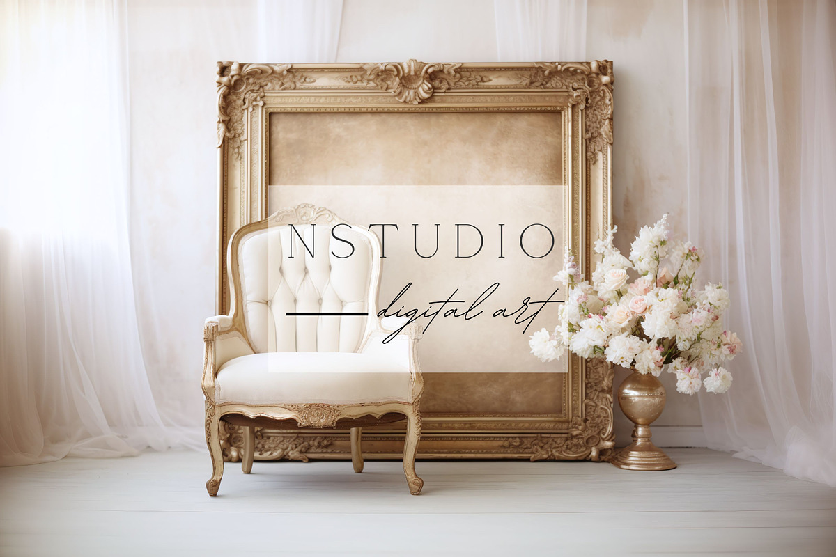 10 Vintage Gold Frames Backdrops, a Layer Style Add-On by NSTUDIO (Photo 4 of 7)