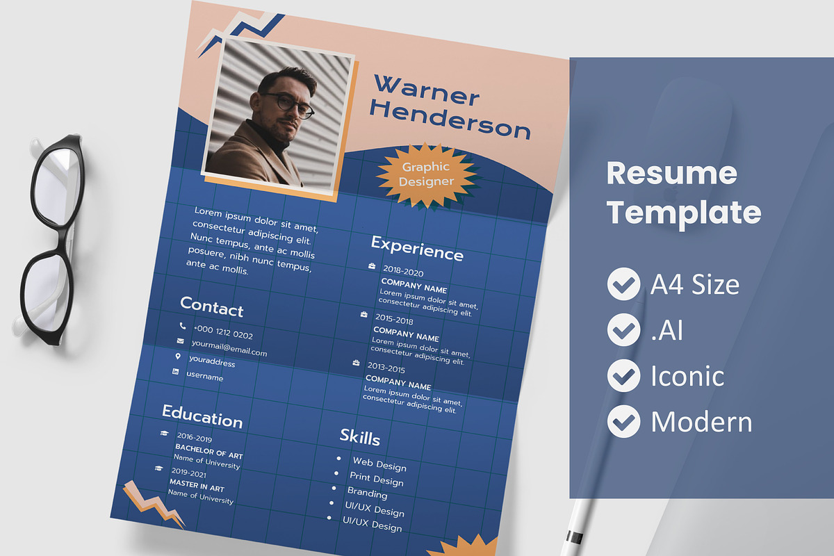 90's Resume Template Design, a Resume Template by rivatxfz (Photo 1 of 2)