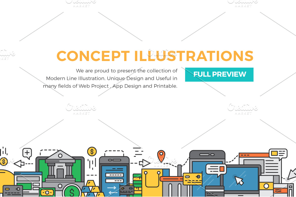 Modern Line Illustrations Collection, a Finance Illustration by Illustrato (Photo 4 of 11)