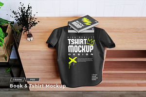 T-Shirt Mockup & Book Mockup