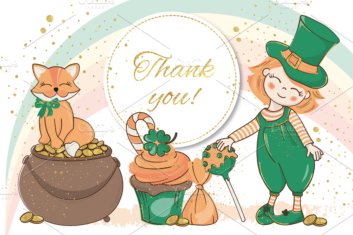 ST. PATRICK DAY Vector Illustration, a Decorative Illustration by FARAWAYKINGDOM (Photo 7 of 7)