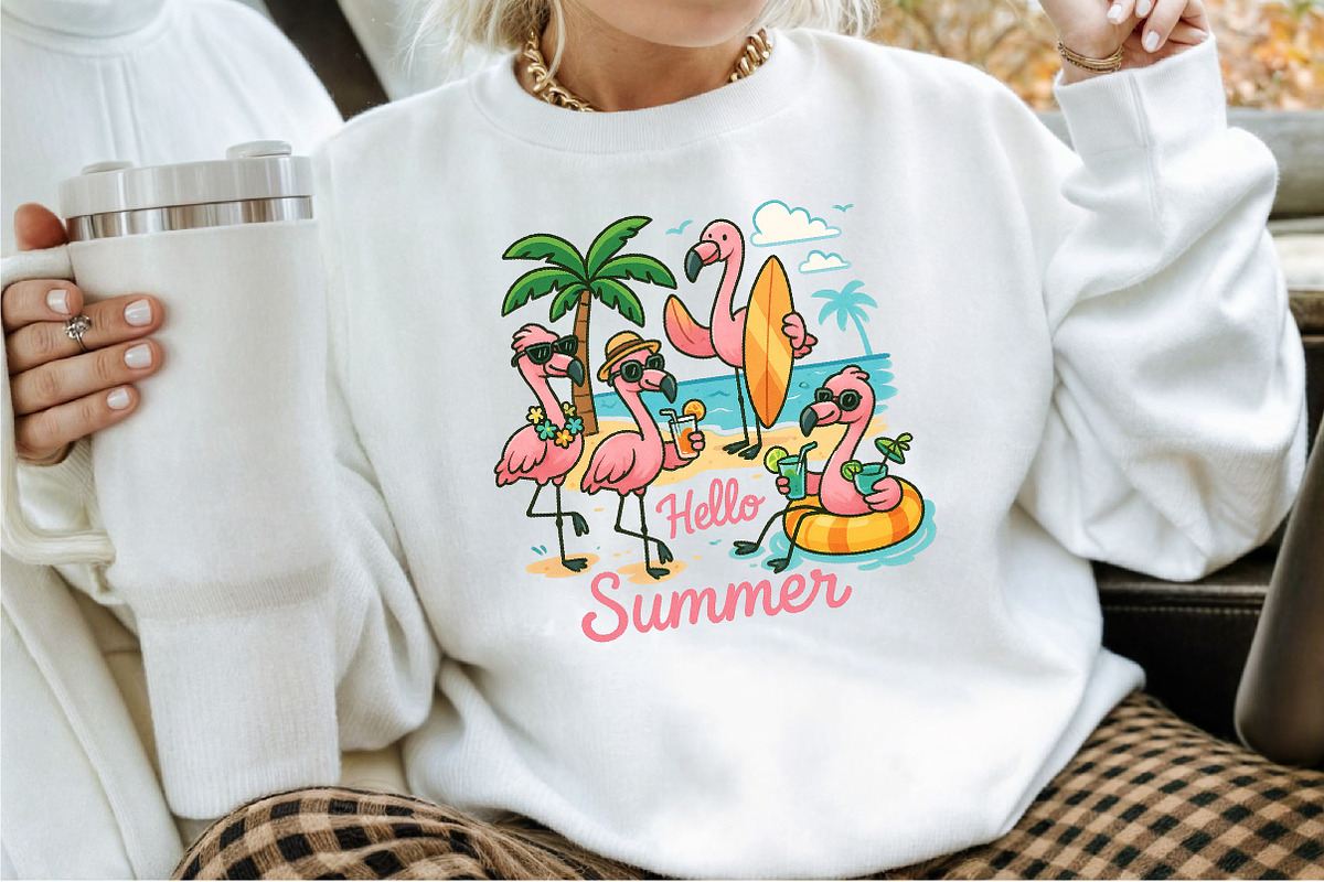 Flamingo Summer Png Sublimation Desi, an Illustration by Sublimation Artist (Photo 2 of 9)