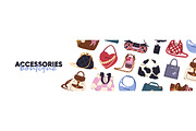 Stylish bags set + banner + pattern, an Object Illustration by PaperTrident (Thumbnail 2 of 3)