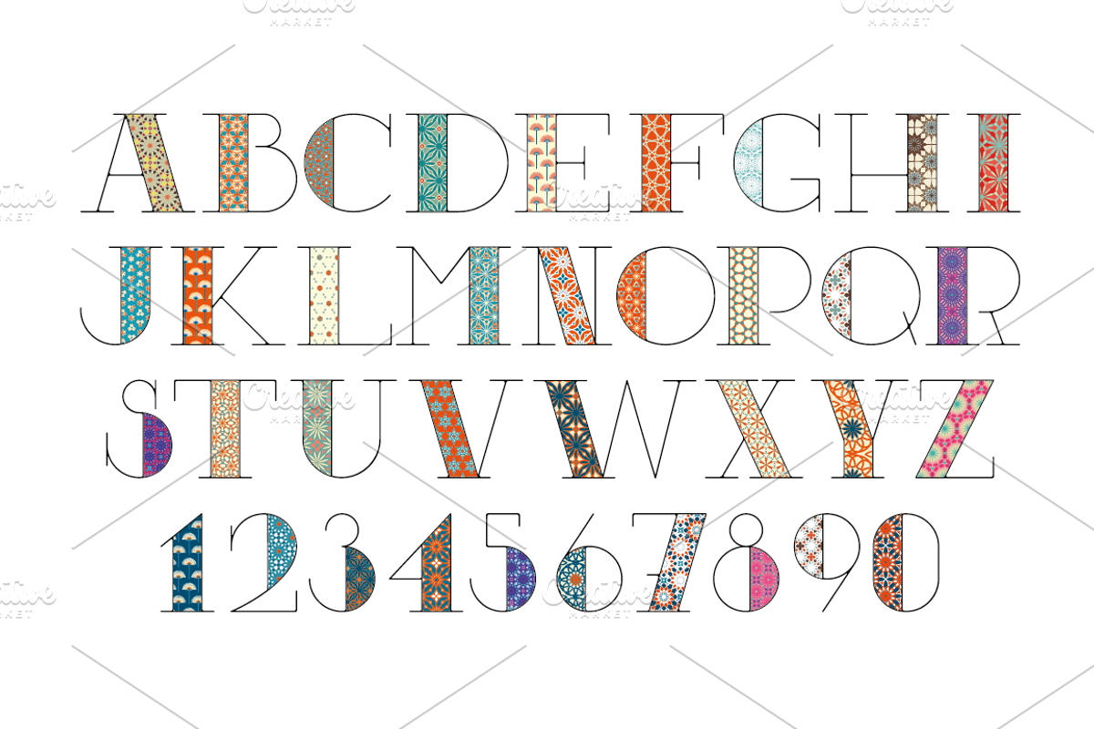 Five variations of font decoration preview 3
