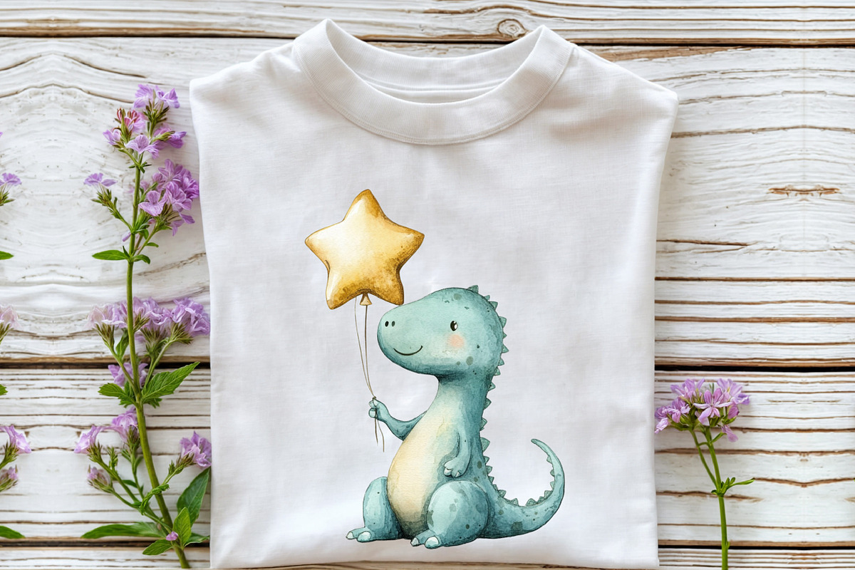 Cute Dinosaur Watercolor Clipart, an Illustration by Rose Art (Photo 5 of 7)