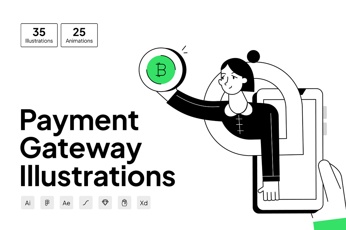 Payment Gateway Illustration Bundle, a Person Illustration by Vectors Market (Photo 1 of 7)