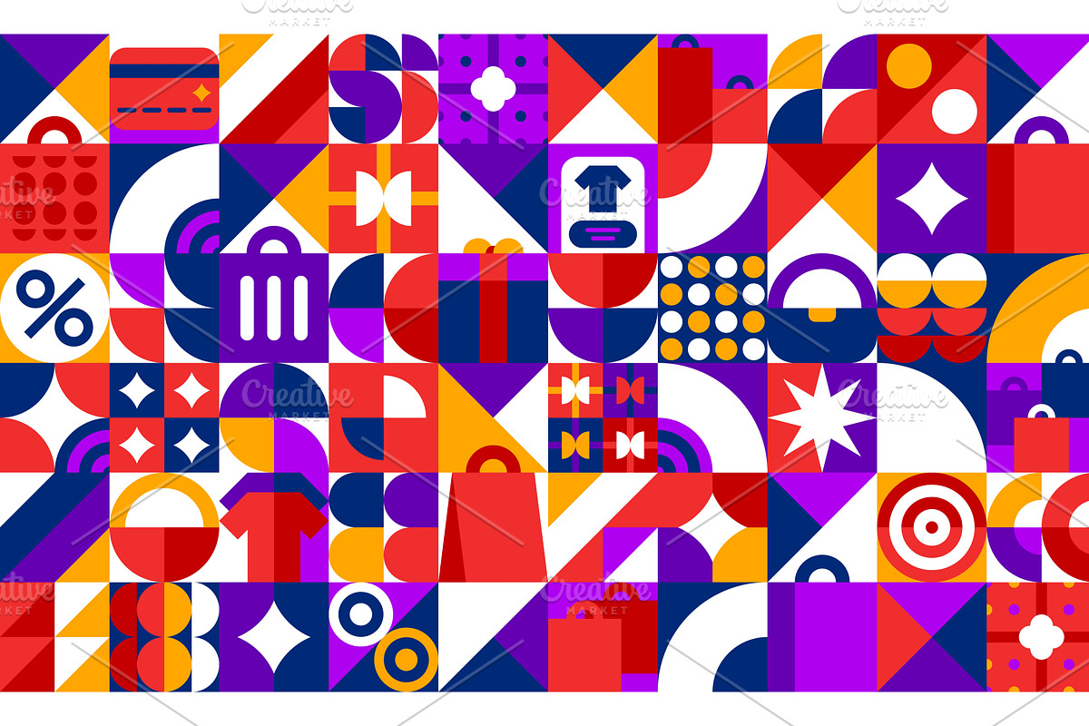 Geometric shopping sale pattern, an Object Illustration by Buch&Bee