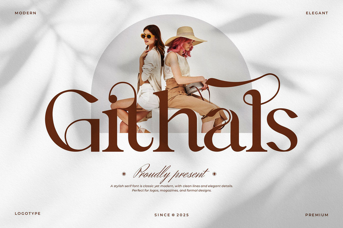 Githals || Modern Minimalist Serif, a Serif Font by Ermedia Studio (Photo 1 of 10)