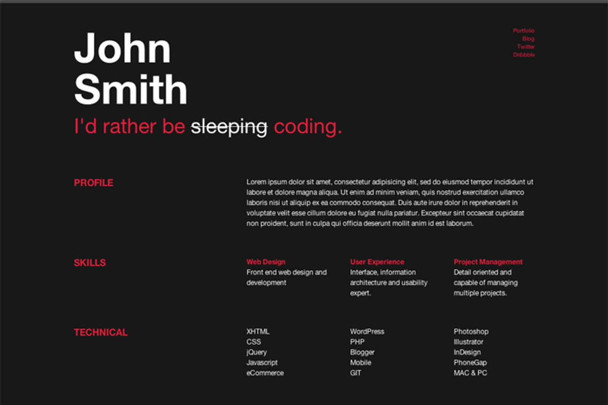 Reskee Resume Bootstrap 4 Template, a Bootstrap Template by Cardeo (Photo 3 of 4)