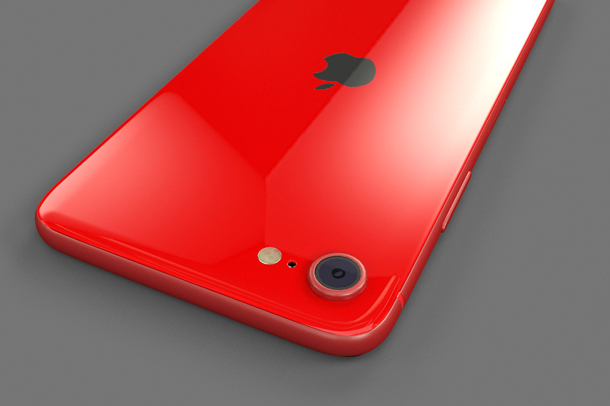 Apple iPhone SE 2020 Product Red, an Object 3D Model by Tedi Permana (Photo 7 of 14)