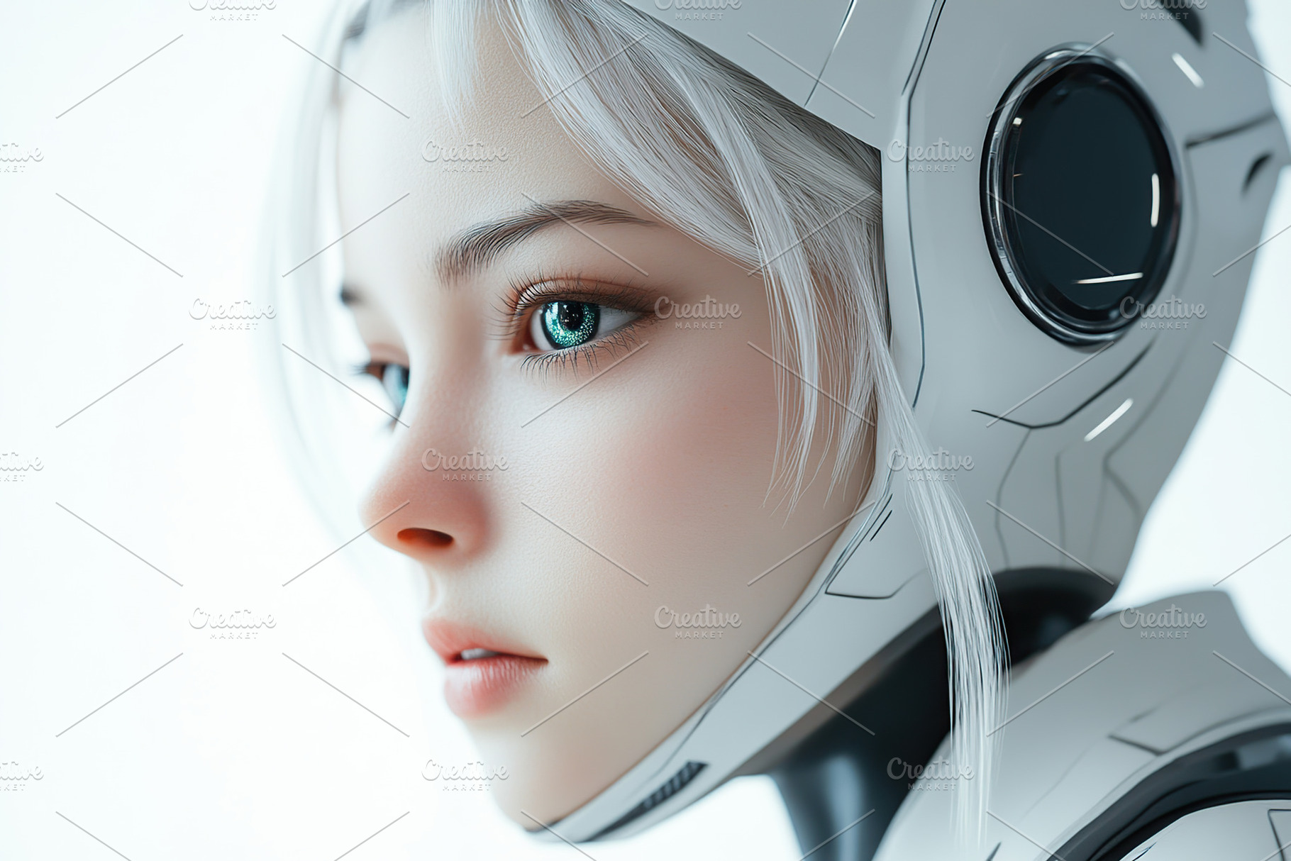 Modern AI artificial intelligence female robot, a Technology Photo by AlyaAnd