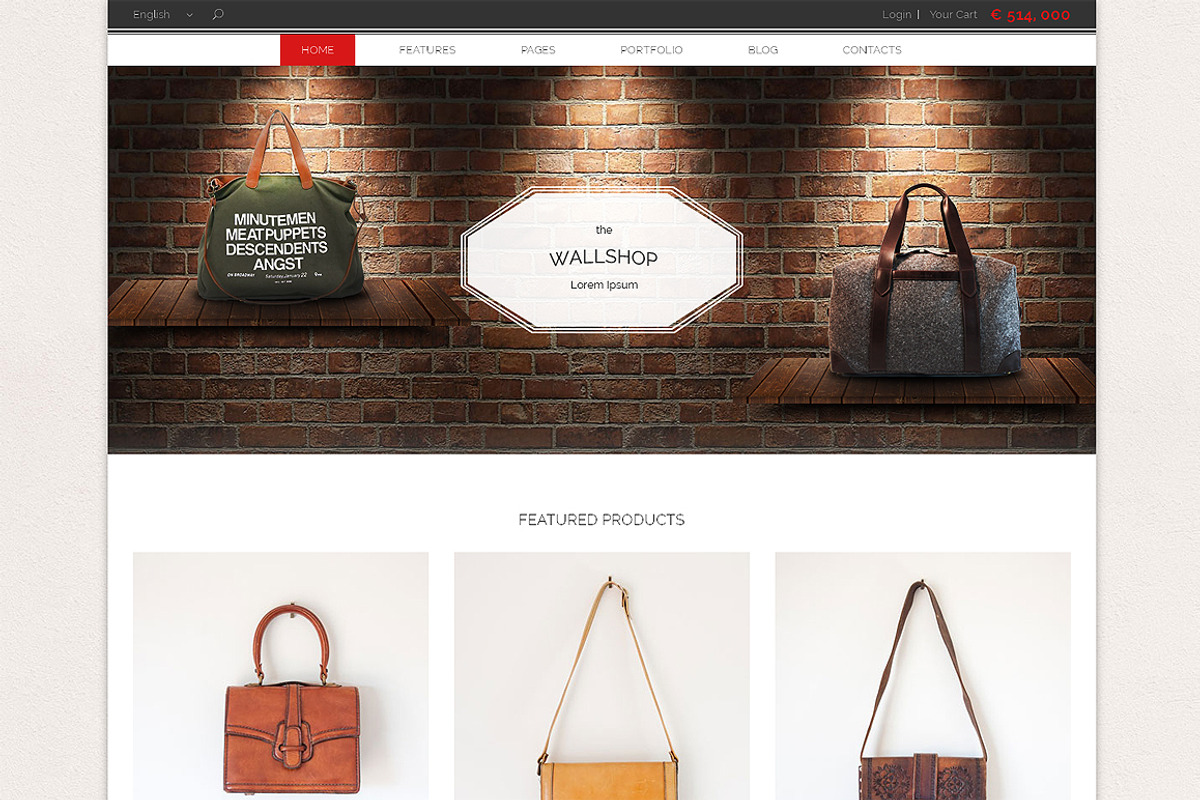 Wallshop Responsive Bootstrap Theme, a Bootstrap Template by IceTemplates (Photo 1 of 3)