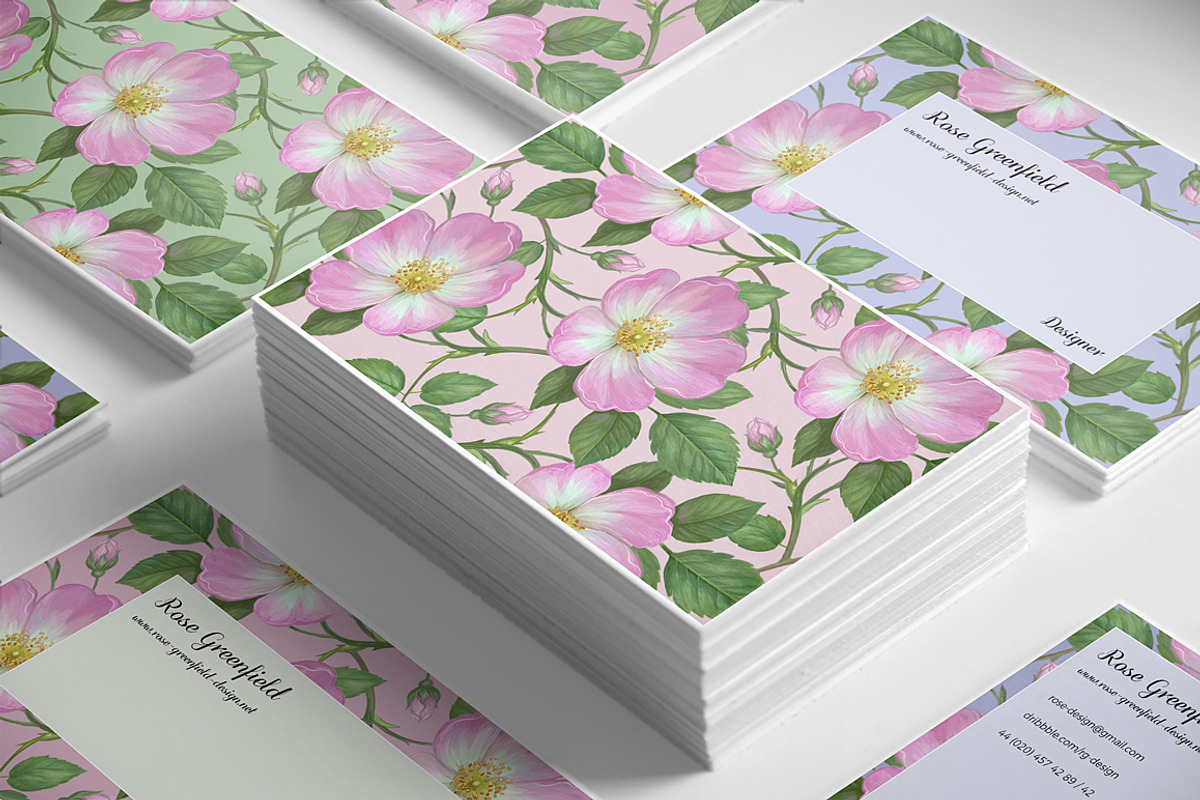 Pink Wild Rose PSD Business Card, a Business Card Template by Digital Space (Photo 4 of 6)