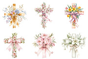 Spring Floral Cross Coquette, a Seasonal Illustration by DreamArtGraphic (Thumbnail 2 of 4)