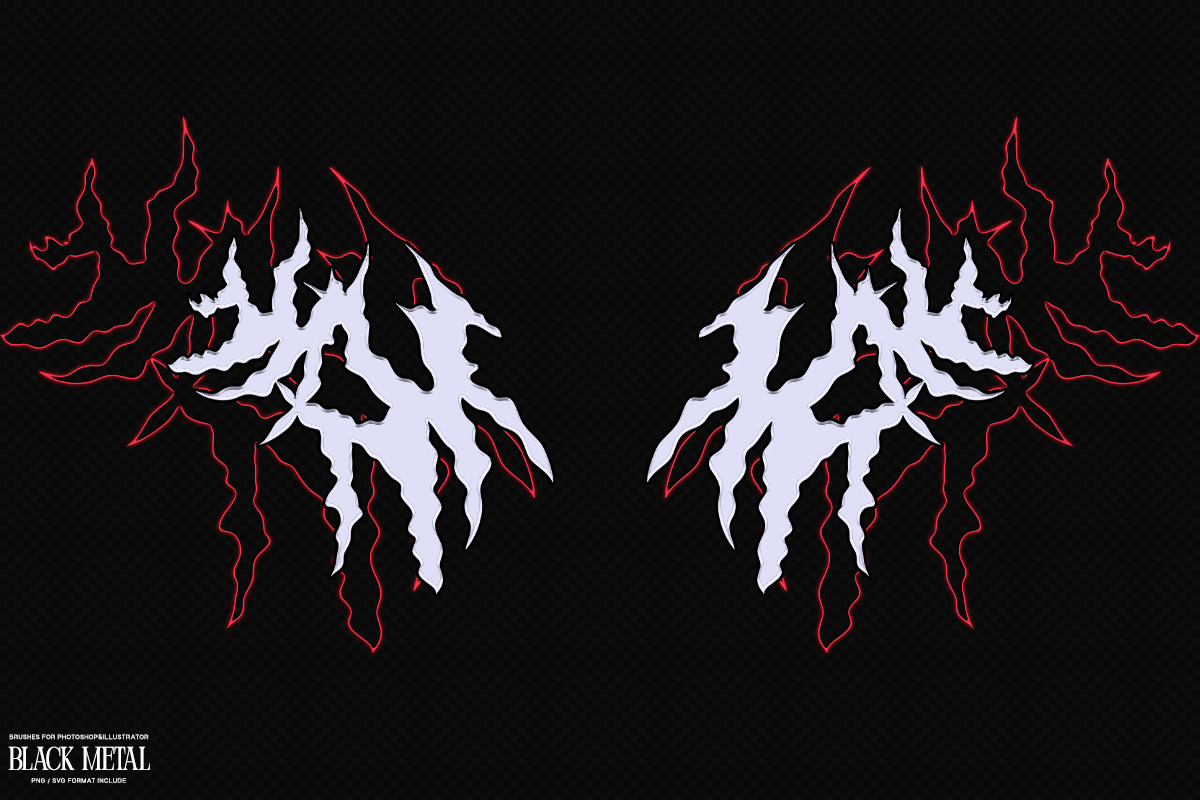 Black Metal Brushes- PNG/SVG&Brushes, a Brush Add-On by saintricchi (Photo 3 of 8)