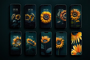 10 Dark Sunflower Phone Wallpapers, a Background Graphic by BazziBa♥ (Thumbnail 2 of 4)