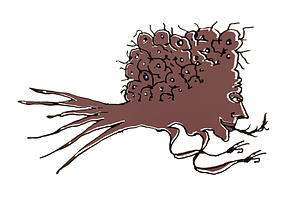 Isolated hand drawn illustration of fictional monster bird flyin, an Animal Illustration by DanFLCreativo