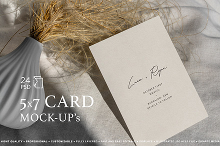 5x7 Card / Postcard Mock-Ups, a Print Template by Dikarte.Store