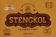 Stengkol, a Sans Serif Font by ViactionType (Thumbnail 1 of 10)
