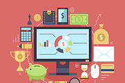 Financial Flat Workplaces, a Finance Illustration by painterr (Thumbnail 2 of 5)