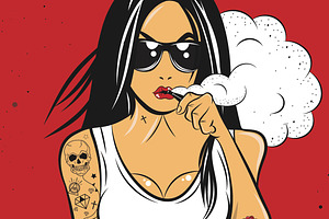 Vector Art Vape Girl