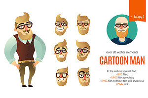 Hipster Cartoon Set