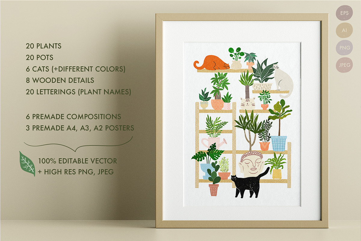 Plants in pots. Vector constructor., an Animal Illustration by anna khramtsova (Photo 2 of 12)