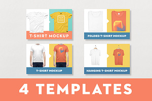 T-shirt Mockup Bundle 4 Templates