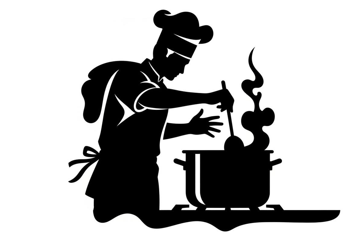 High-quality chef cooking silhouette, an Illustration by Amazin_art (Photo 15 of 31)
