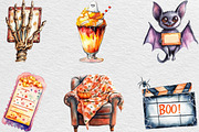 Watercolor Halloween Movie Night, an Illustration by Black Bird Studio (Thumbnail 5 of 6)