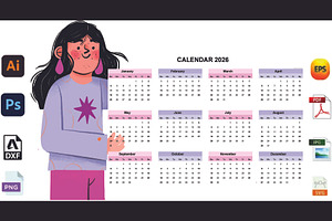 2026 Women's Wall Calendar, a Wallpaper Photo by DigitalsDesigns